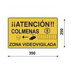 Cartel Atención Videovigilado Colmenas