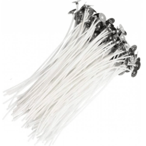 Pack de 100 mechas para velas con arandela, 15 cm