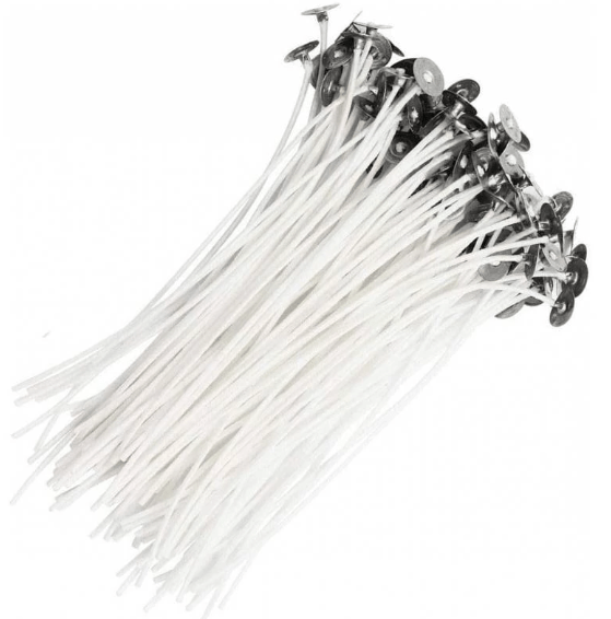 Pack de 100 mechas para velas con arandela, 15 cm