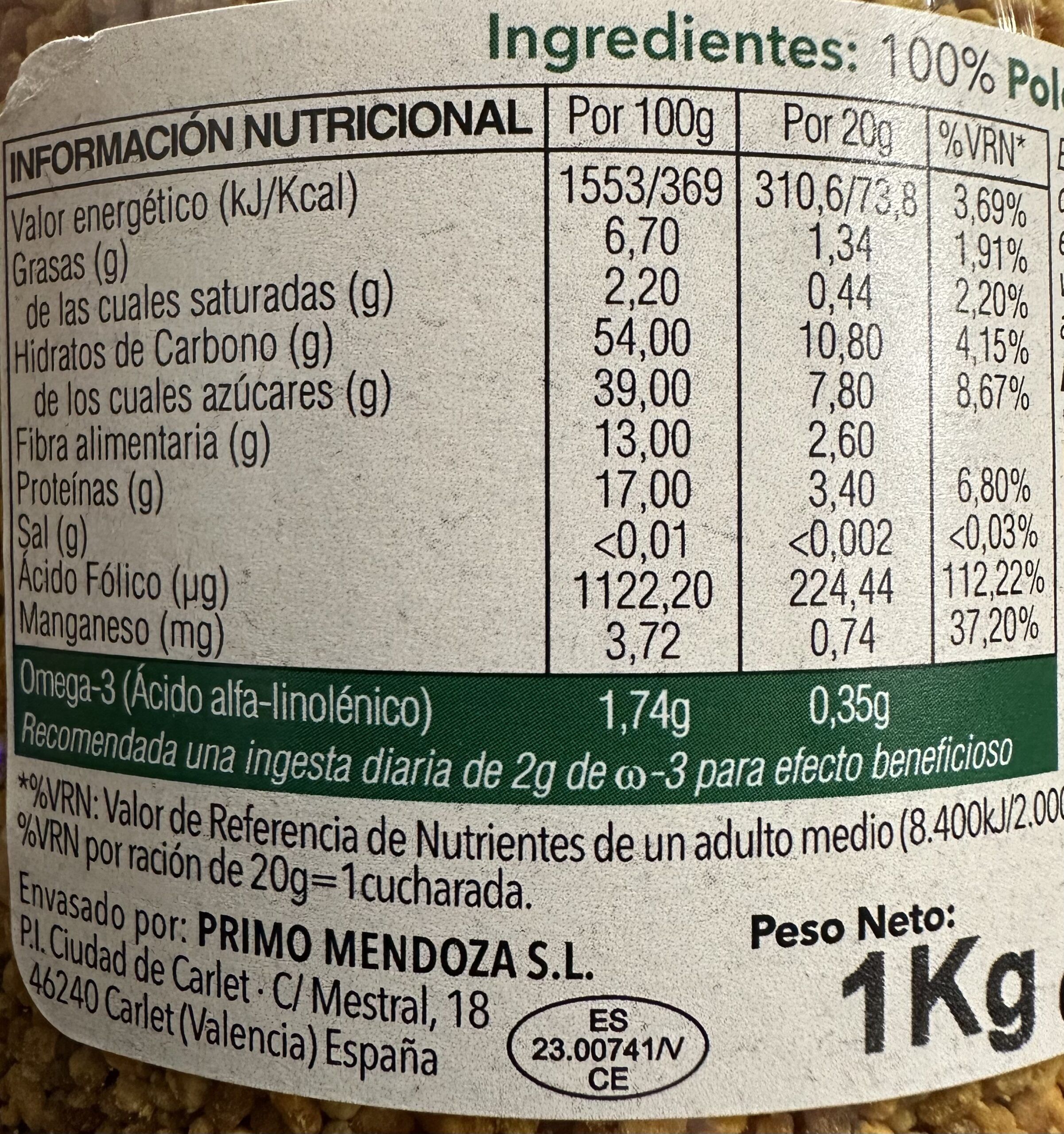 Polen España 100% - 1000 gramos - Imagen 2
