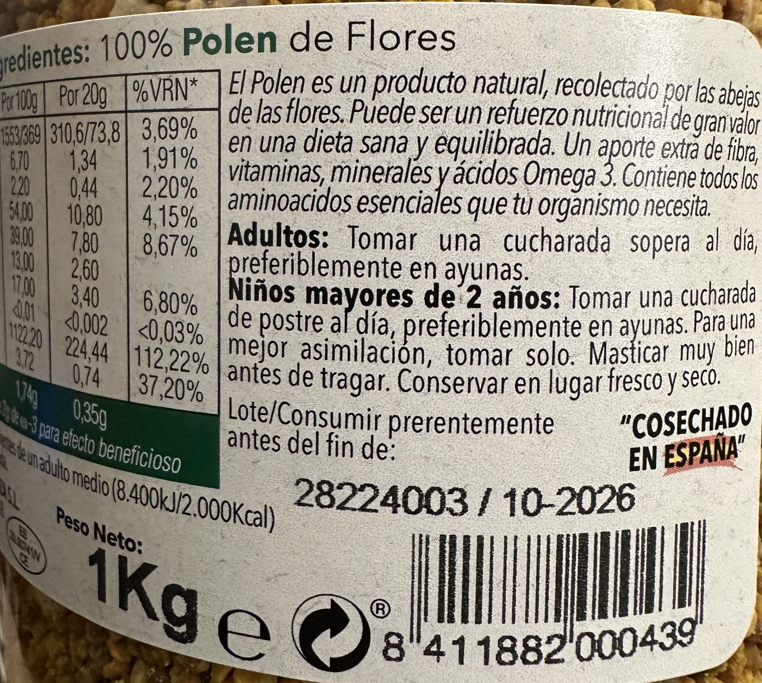 Polen España 100% - 1000 gramos - Imagen 3