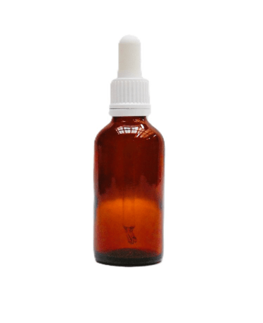 Frasco Topacio 50 ml con Cuentagotas Blanco DIN18