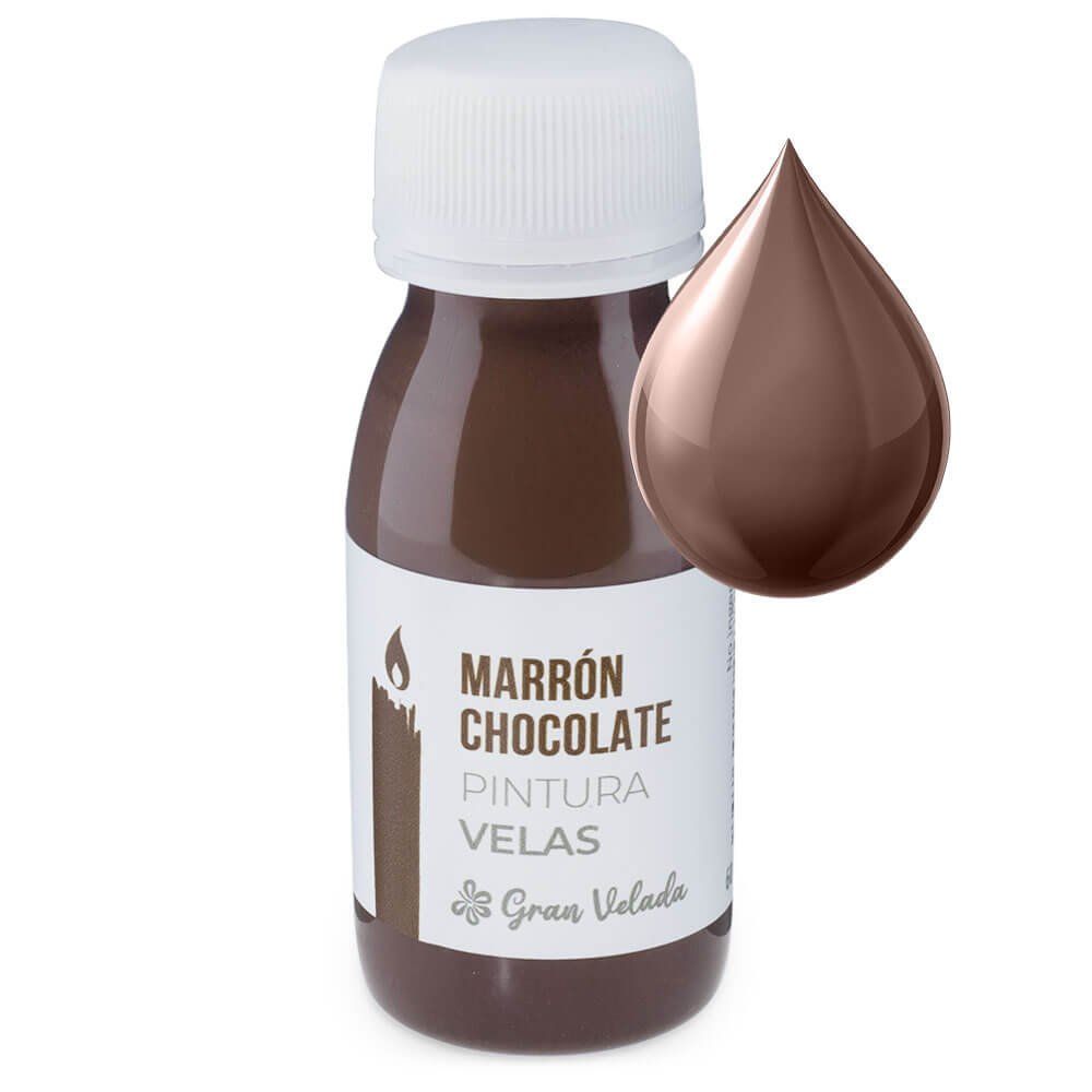 Pintura marron chocolate para velas
