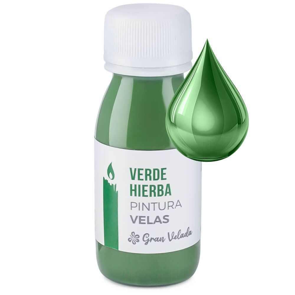 Pintura verde hierba para velas
