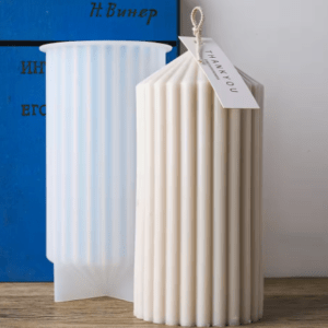 Molde silicona para Velas Estrías cilíndrico