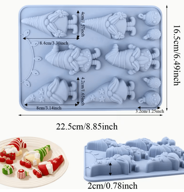 Molde de Silicona Gnomos de Navidad