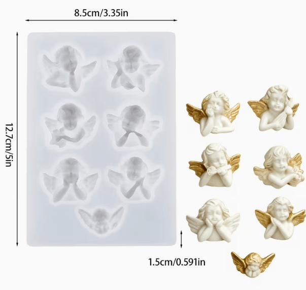 Molde de Silicona Angelitos de Navidad