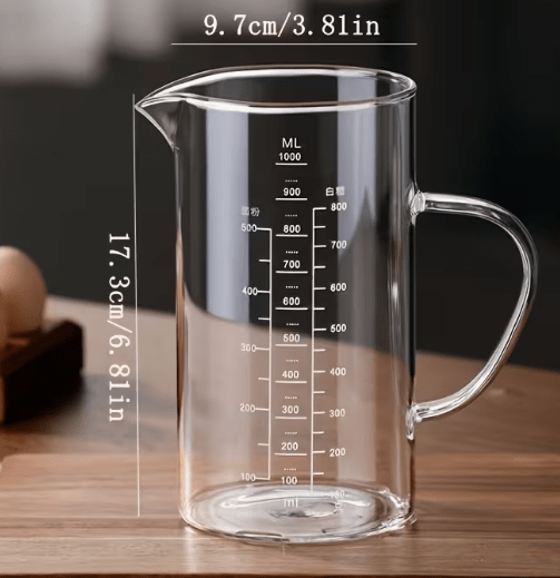 Vaso Medidor 1000 ml Cristal