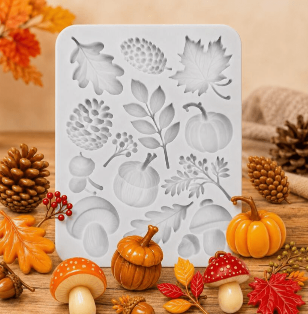 Molde de Silicona Hojas de Otoño modelo 3
