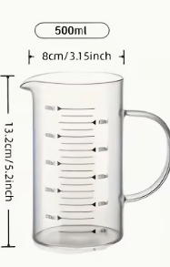 Vaso Medidor 500 ml Cristal