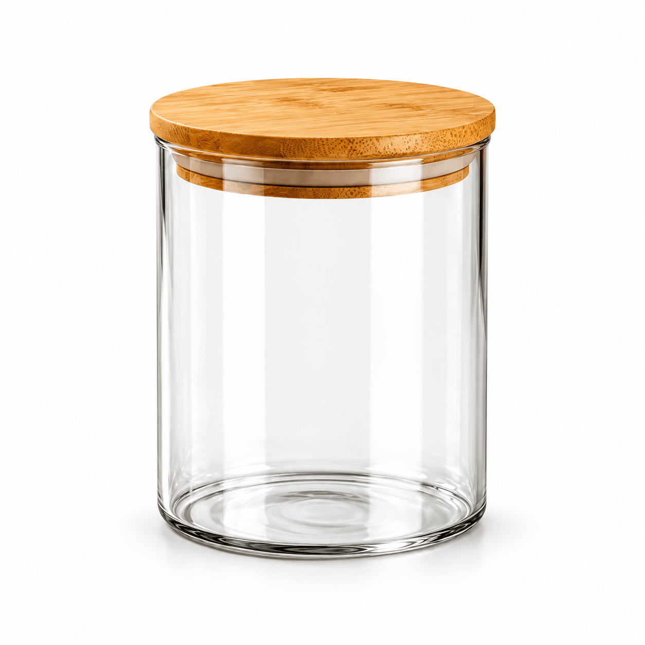 Envase de cristal 200 ml con tapa de bambú