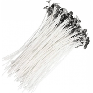 Pack de 100 mechas para velas con arandela, 15 cm