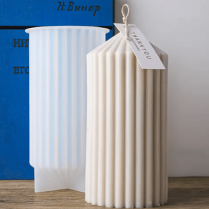 Molde silicona para Velas Estrías cilíndrico