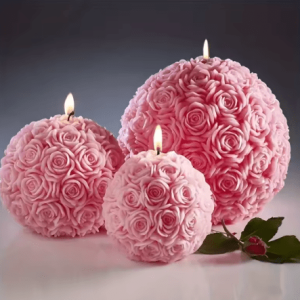Molde silicona para Velas Bola de Rosas