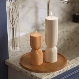 Molde silicona para Velas Pilar a rayas