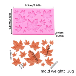 Molde silicona para Velas Hojas de Otoño