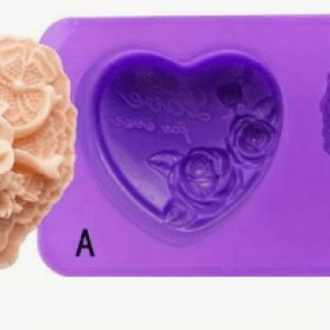 Molde Silicona Jabones Doble Corazón