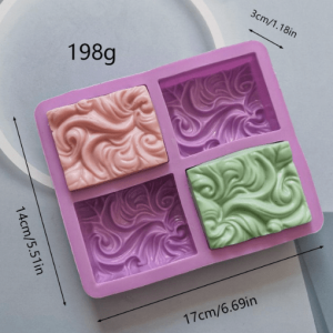 Molde Silicona Jabones Rectangular con Ondas