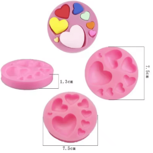 Molde de Silicona Mezcla de Corazones