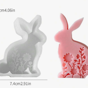 Molde de Silicona Conejo Flores modelo 1