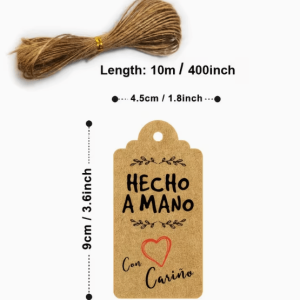 Etiqueta Hecho a mano con cariño 30 unidades