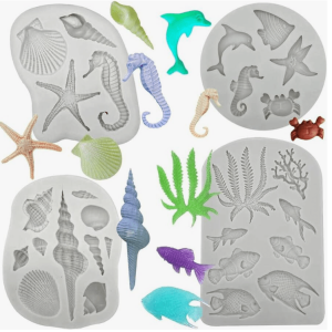 Molde de Silicona Pack de 4 Moldes Marinos