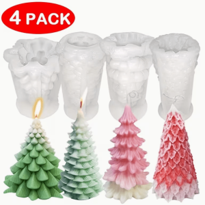 Molde de Silicona Pack de 4 Árboles de Navidad
