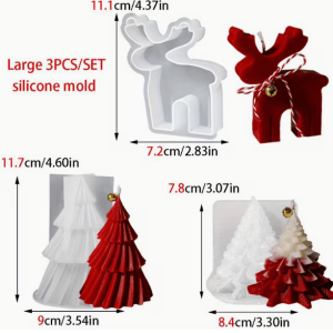 Molde de Silicona Pack de 3 Figuras Navidad